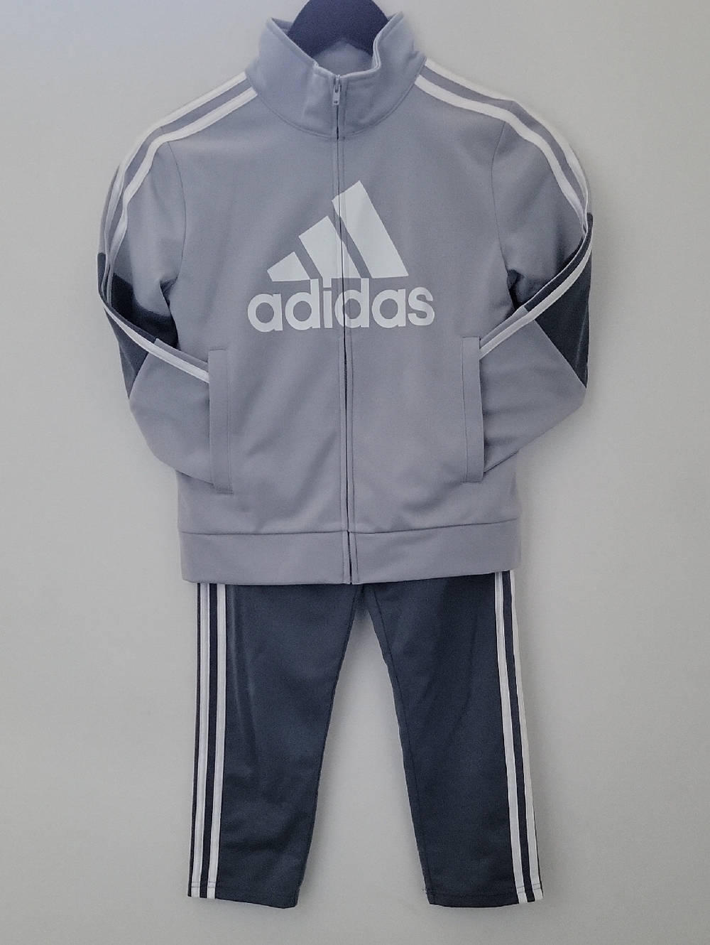 adidas Gray Two-Tone Zip Track Jacket